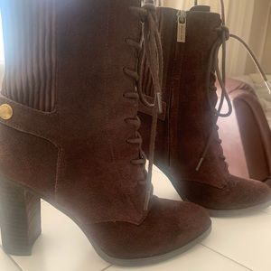 Micheal Kors MK brown suede booties size 5.5